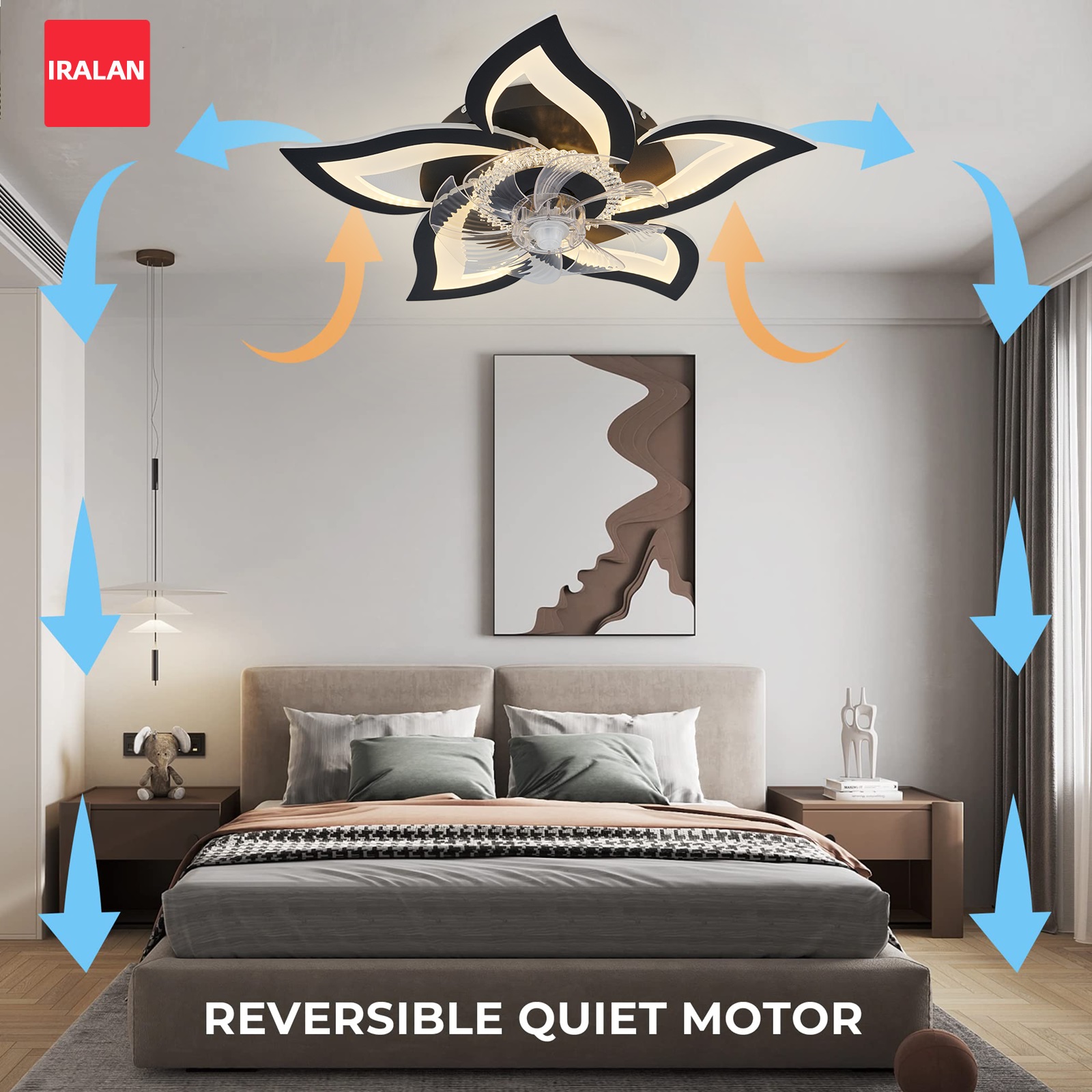 Smart Home Ventilation System - Lotus Led Ceiling Fan with Smart
