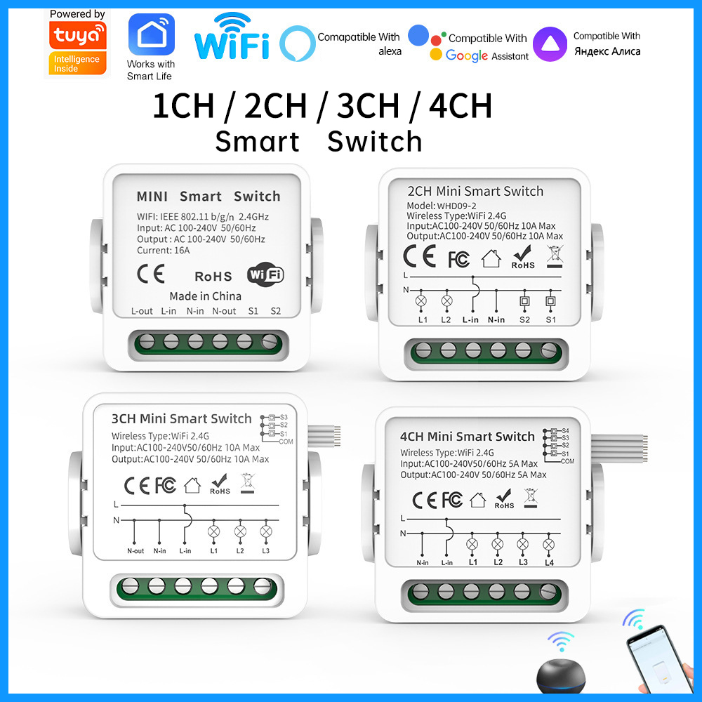 Tuya WiFi Smart Switch 1/2/3/4 - Smart Home Sistem 评论和价格