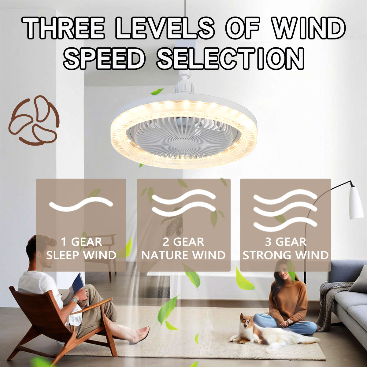 Smart 3 In 1 Ceiling Fan With  - Smart Home Ventilation System 评论和价格