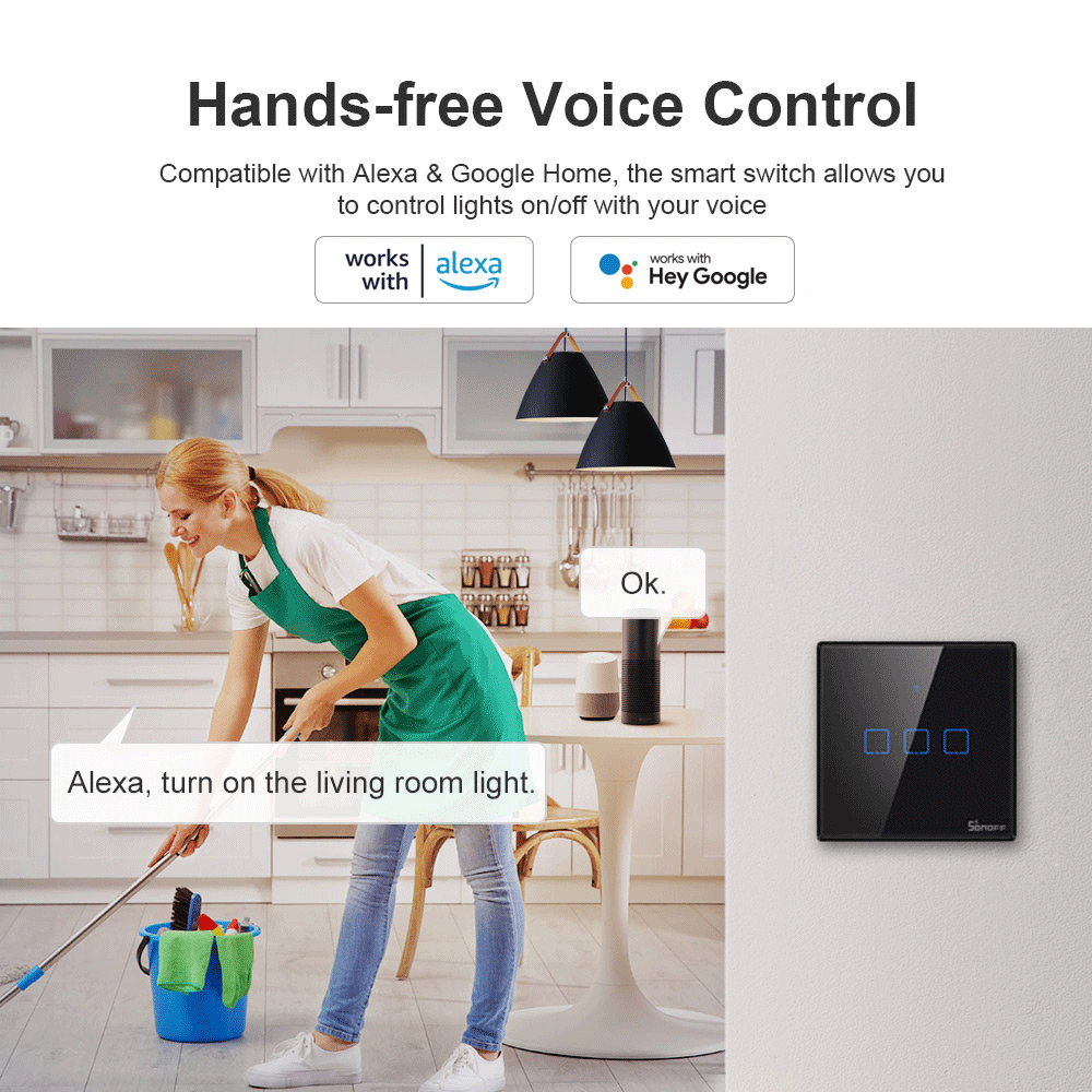 SONOFF T3EU Black WiFi Smart W - Smart Home Bridge 评论和价格