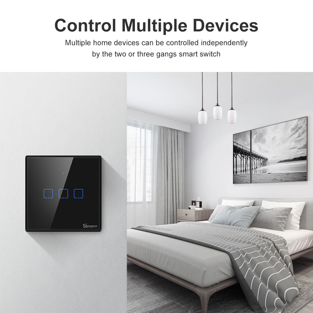 SONOFF T3EU Black WiFi Smart W - Smart Home Bridge 评论和价格