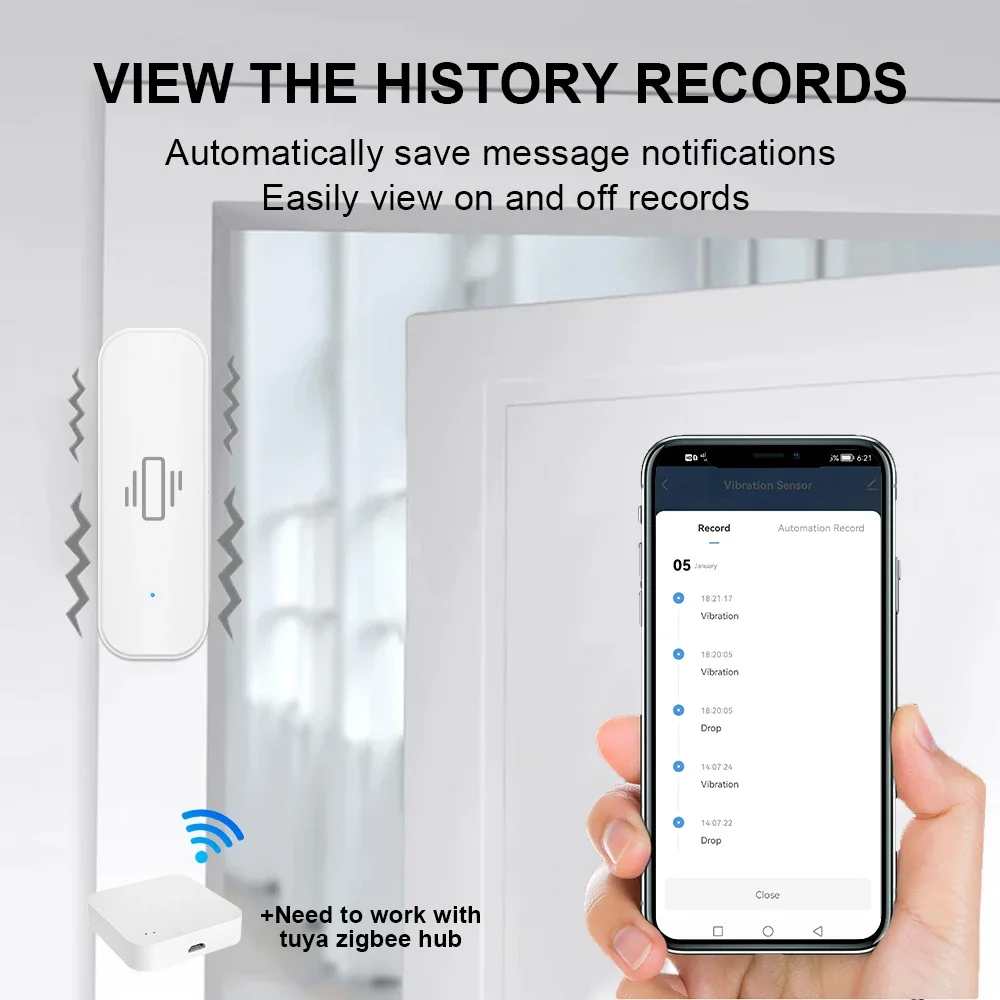 Smart ZigBee Vibration Sensor  - Smart Home Monitoring 评论和价格