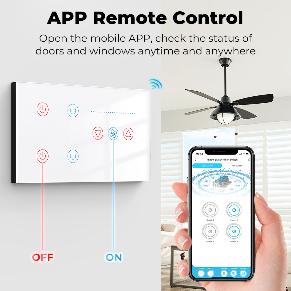 Zigbee WIFI Smart Wall Switch  - Smart Home Ventilation System 评论和价格