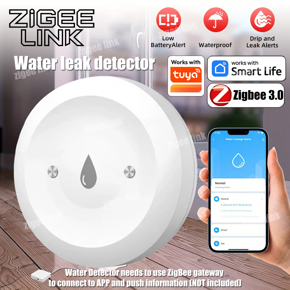 ZigBee 3.0 Water Sensor Smart  - Zigbee Gateway 评论和价格