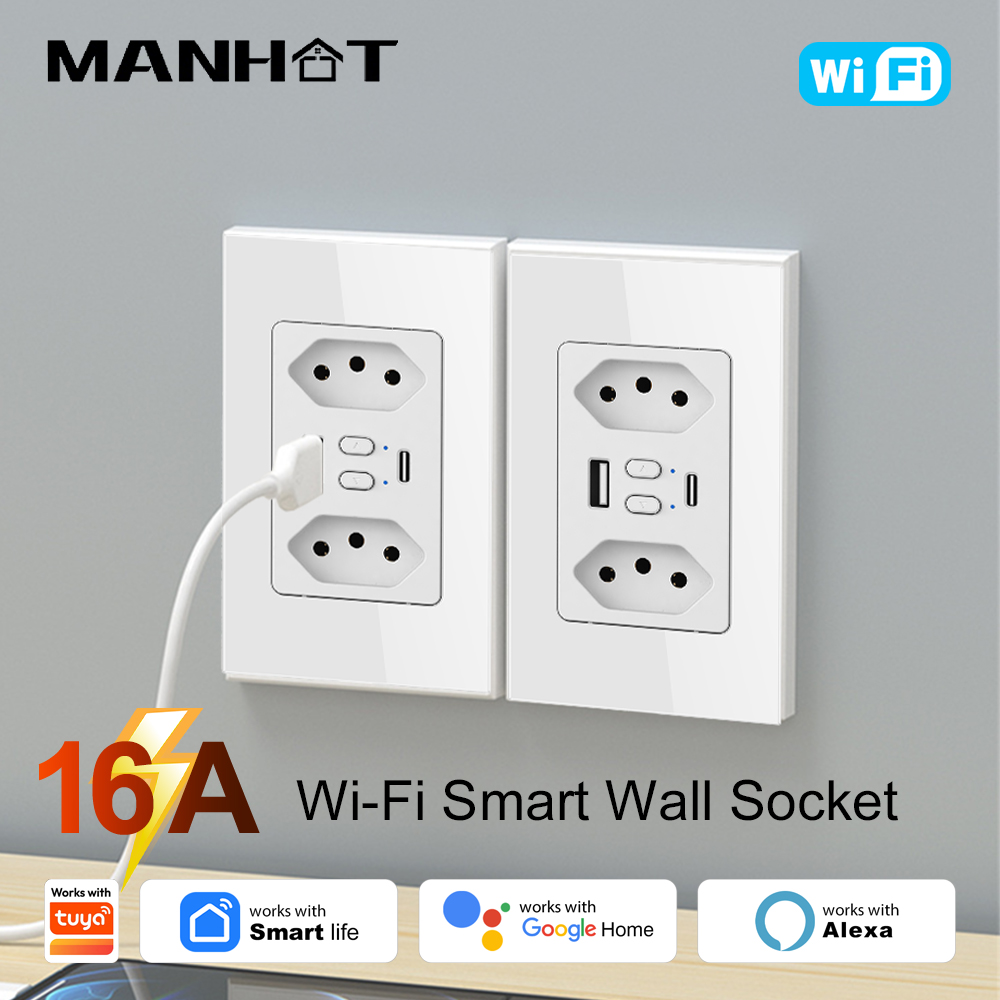 MANHOT Wifi Smart Brazil Socke - Smart Home Sistem 评论和价格