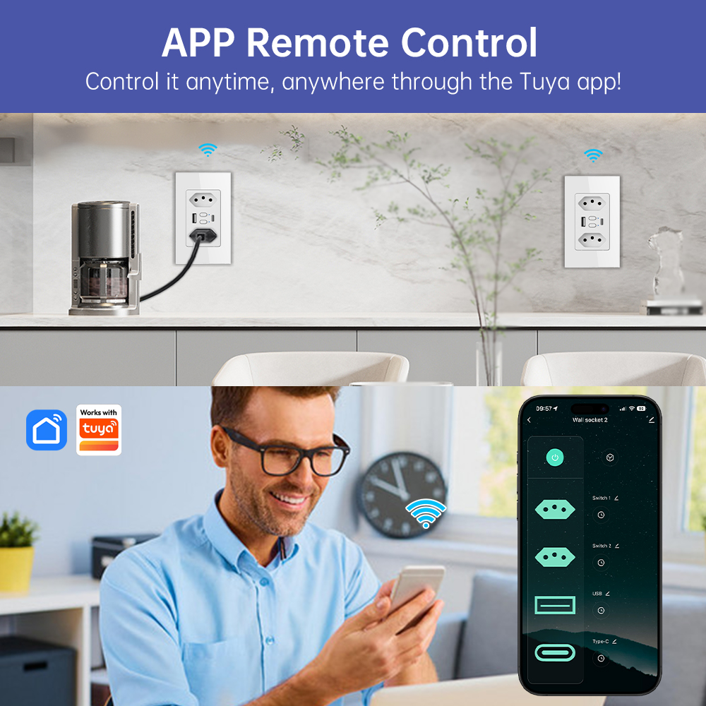 MANHOT Wifi Smart Brazil Socke - Smart Home Sistem 评论和价格