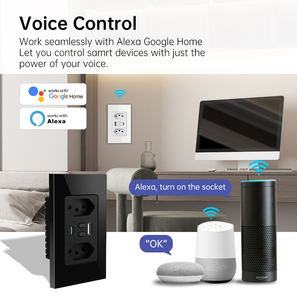 MANHOT Wifi Smart Brazil Socke - Smart Home Sistem 评论和价格