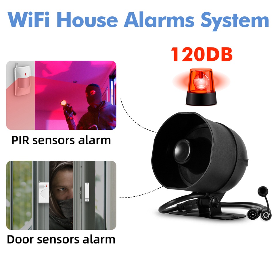 KERUI 120db Tuya Smart WiFi Lo - Smart Home Speaker 评论和价格
