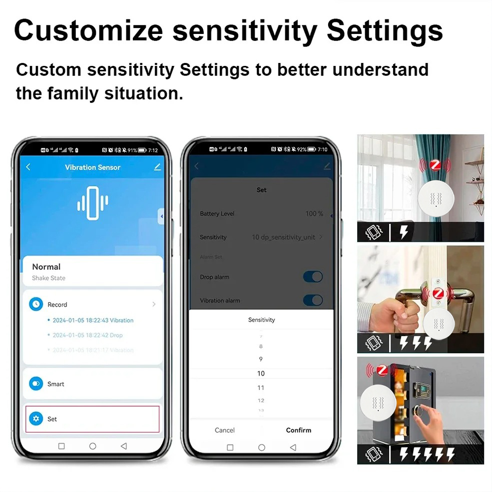 Tuya Zigbee Smart Vibration Se - Smart Home Notifications 评论和价格