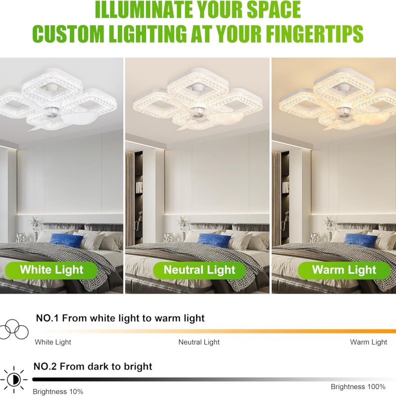 Smart LED Ceiling Fan Light 48 - Smart Home Ventilation System 评论和价格