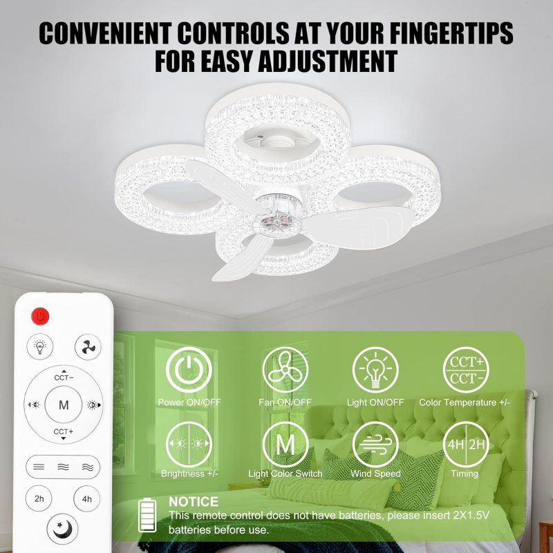 Smart LED Ceiling Fan Light 48 - Smart Home Ventilation System 评论和价格