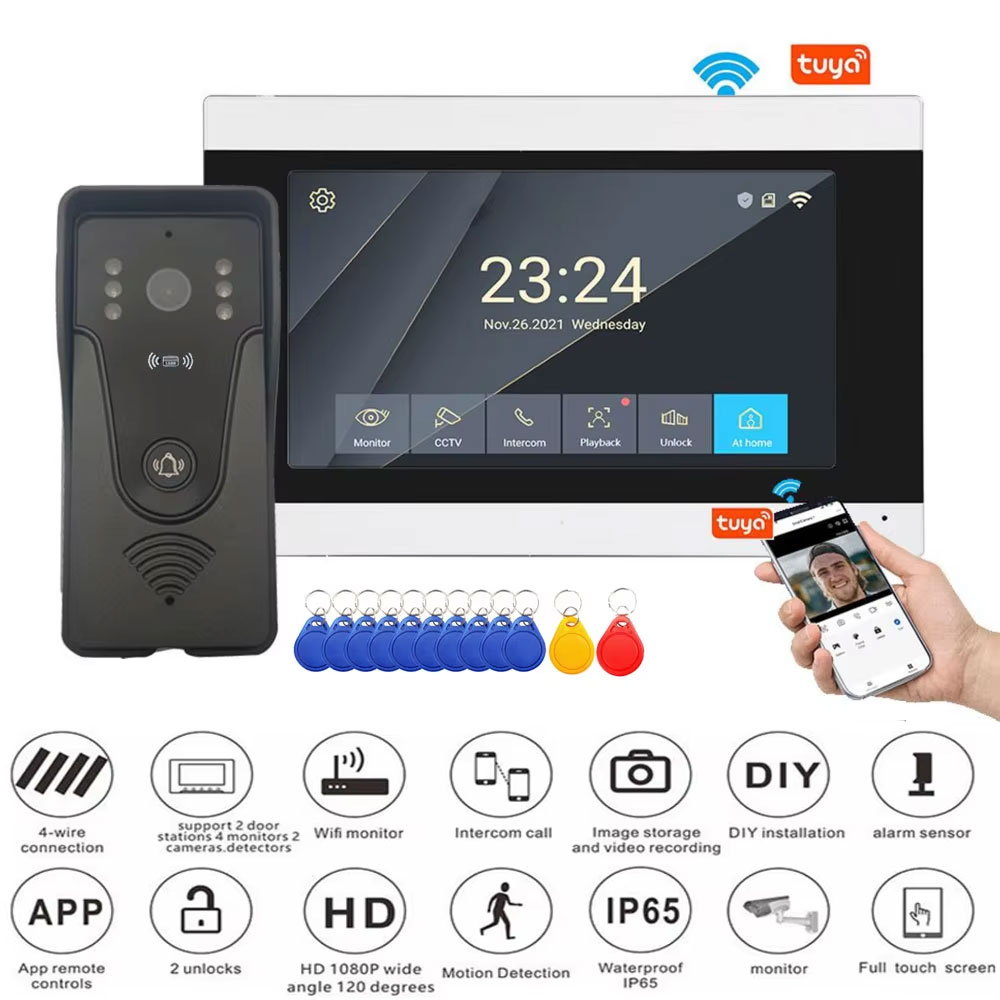 Tuya 1080P 7 Inch Color Touch  - Smart Home Video Doorbell App 评论和价格