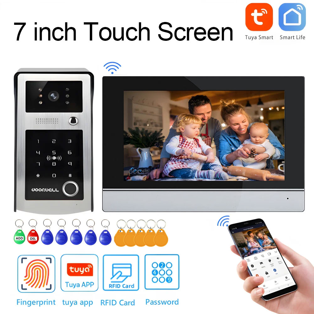 Wifi Tuya 7 Inch Touch Screen  - Smart Home Video Doorbell App 评论和价格