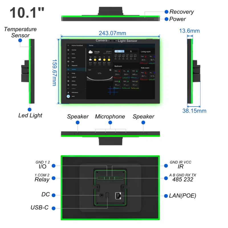 Home Assistant 10.1 Inch Andro - Smart Home Monitoring 评论和价格