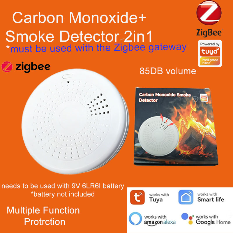 2-in-1 Zigbee Smoke CO Detecto - Smart Home Notifications 评论和价格