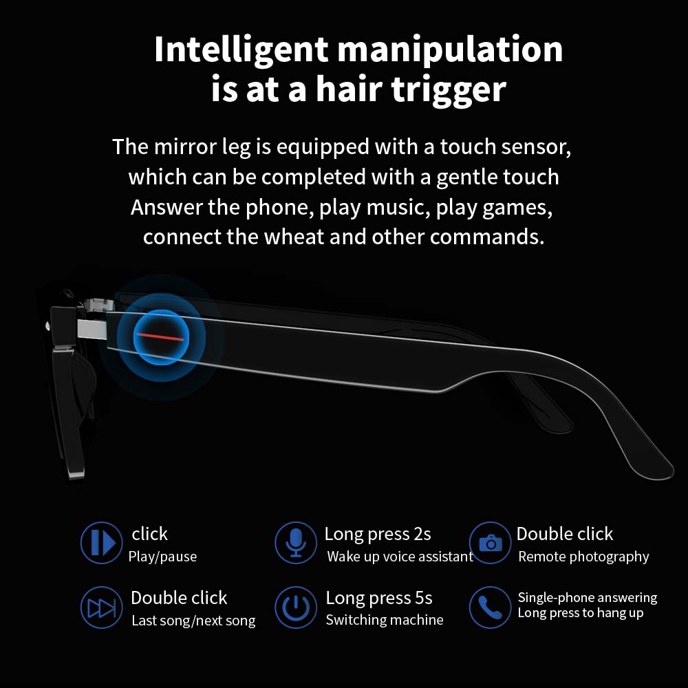 SENBONO E13 Smart Glasses:Blue - Smart Home Speaker 评论和价格
